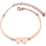 Cilla Jewels Dames Armband Dubbele Hartjes Rose