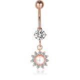 Cilla Navelpiercing met Hangertje - Zon Rose Goud