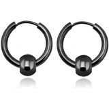 Stalen creolen Flexible Bead Black-18mm