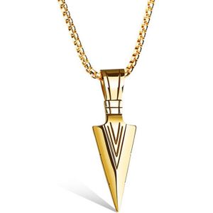 Heren ketting met hanger Edelstaal Viking Arrow Gold