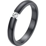 Cilla Jewels edelstaal ring Crystal Black-17mm