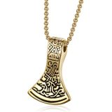 Heren ketting Mendes Edelstaal Thor Viking Axe Goudkleurig