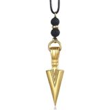 Heren ketting Waxkoord Viking Arrow Goudkleurig