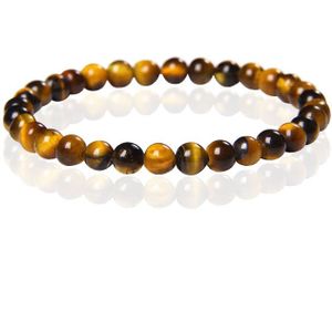 6mm Memphis Natuursteen Armband - Yellow Tiger Eye