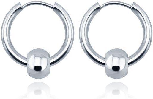 Stalen creolen Flexible Bead Silver-24mm