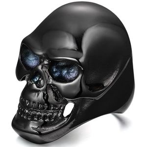 Stalen herenring Skull Black-19mm