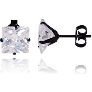 LGT Jewels Stud oorbellen Black Edition Square-6mm