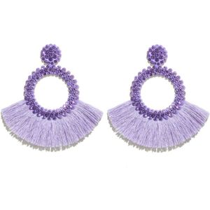 Fringe Oorbellen met Lavendel Strass van Cilla Jewels