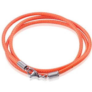 LGT Jewels waxkoord ketting Oranje- 2.5mm-55cm