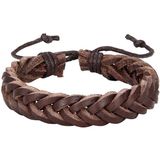 Gevlochten leren armband LGT Jewels Heren Bruin