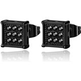 Mendes Heren Oorbellen - Nine Stone Stud Black