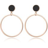 Cilla Jewels Dames oorbellen Circles Rose met Zwart