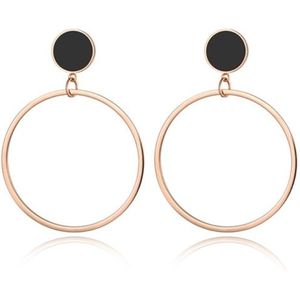 Cilla Jewels Dames oorbellen Circles Rose met Zwart