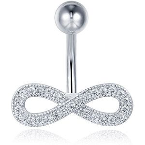 Cilla Jewels Navelpiercing van Titanium - Infinity Zilver