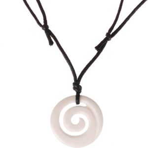 Tribal Bone hanger Swirl Touwketting