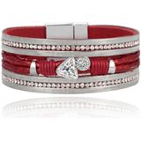 Boho Armband met Meerdere Lagen - Triangle Rood