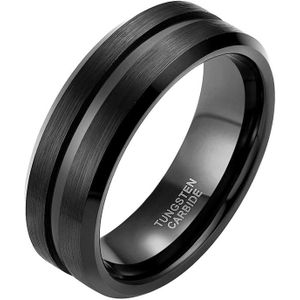 Heren ring Wolfraam Zwart 8mm-21mm