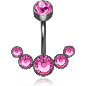 LGT JWLS Piercing in Anker vorm - Roze Kristal & Zwart