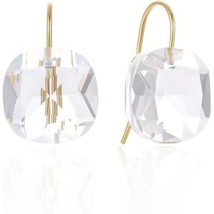Cilla Jewels Luxe Oorbellen Dames - 925 Zilver, Gouden Afwerking, Transparante Zirkonia
