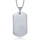 Zilverkleurige Dogtag kettinghanger met ketting