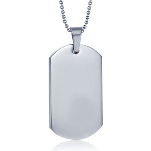 Zilverkleurige Dogtag kettinghanger met ketting