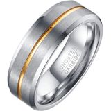 Heren ring Wolfraam Zilver Goud 8mm-18mm