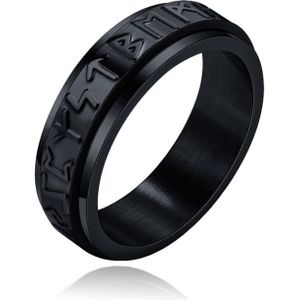 Mendes Viking Script Ring - Edelstaal Zwart-19mm