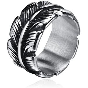 Mendes Jewelry Ring voor Mannen - Veer Zilver-21.5mm