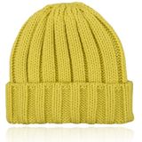 LGT JWLS Grofgebreide Dames Beanie met Omslagrand - Geel