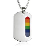 Regenboog kettinghanger RVS Dogtag