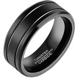 Zwarte Wolfraam heren ring 8mm-19mm