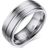 Titanium heren ring Zilver 8mm-16mm