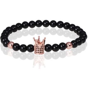 Memphis kralen armband Agaat Crown Rose