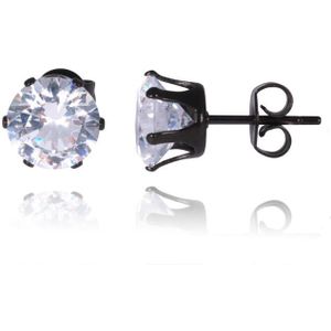 LGT Jewels Stud oorbellen Black Edition Round 8mm