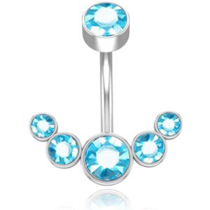 LGT JWLS Piercing in Anker vorm - Blauw Kristal & Zilver