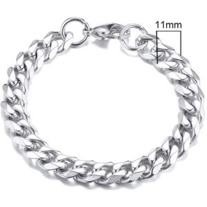 Stalen heren armband LGT JWLS Gourmet schakel Zilverkleurig 11mm-21cm