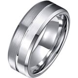 Tom Jaxon wolfraam Ring Groef Mat en Glans Zilverkleurig-20mm