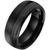 Wolfraam heren ring Tom Jaxon Groef Zwart Mat en Glans-21.5mm