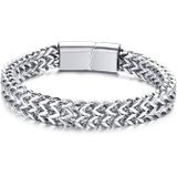 Heren armband edelstaal Zilverkleurig Mesh 8mm-18cm