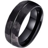 Tom Jaxon wolfraam Ring Facet Groef Mat Zwart-22mm