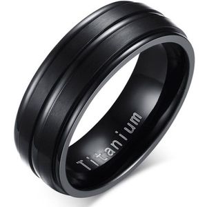 Titanium heren ring Zwart 8mm-18mm