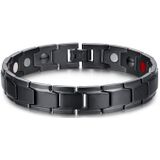 Magnetische edelstaal heren armband Mat Zwart