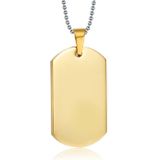 Goudkleurige Dogtag kettinghanger met ketting