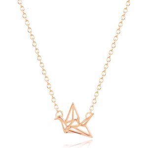 LGT Jewels Dames ketting Origami Crane hanger Rose