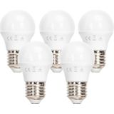 Aigostar - Kogellamp - LED - Warmwit - E27 - Set van 5