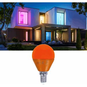 Kogellamp - E14 - Oranje - LED - 4W Vervangt 30W