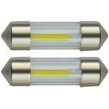 C5W autolamp 2 stuks | LED festoon 31mm | COB daglichtwit 6500K | 24 Volt - 2 Watt