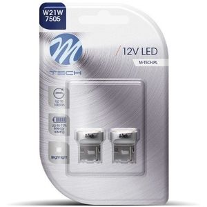 T20 W21W set | autoverlichting LED 2 stuks | 9-SMD daglichtwit | 12V DC