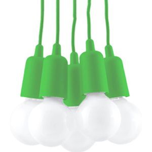 Plafondlamp DIEGO 5 groen DIY - 5 x E27 fitting (excl lamp) - 90cm - IP20