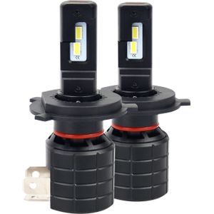 H4 koplamp set | 2x  4-SMD LED daglichtwit 6000K - 5000 Lm/stuk | CAN-BUS 12V - 24V DC